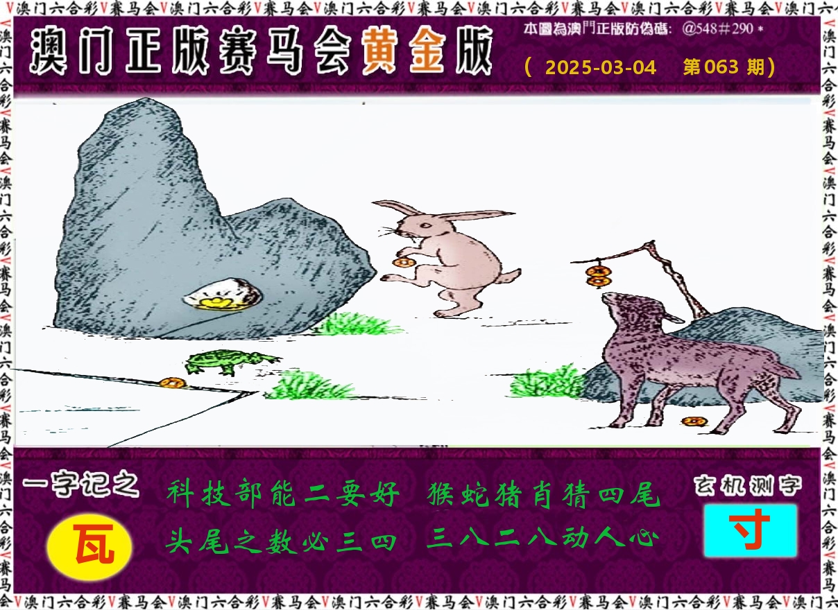 赛马会黄金版 第63期