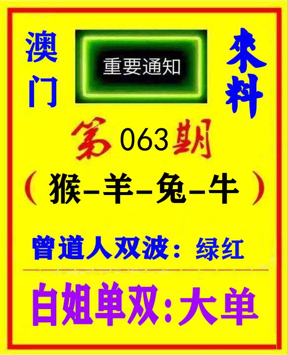 快八来料 第63期
