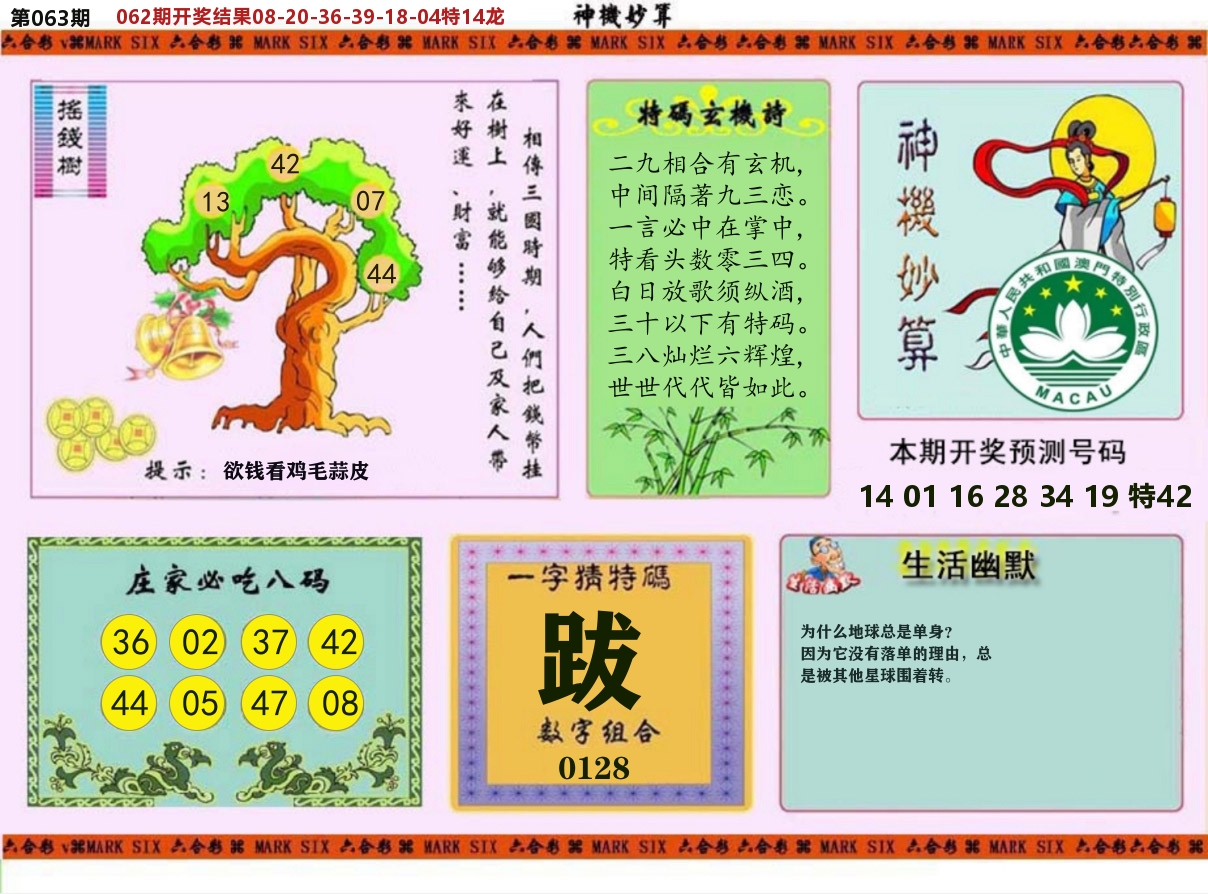 神机妙算 第63期
