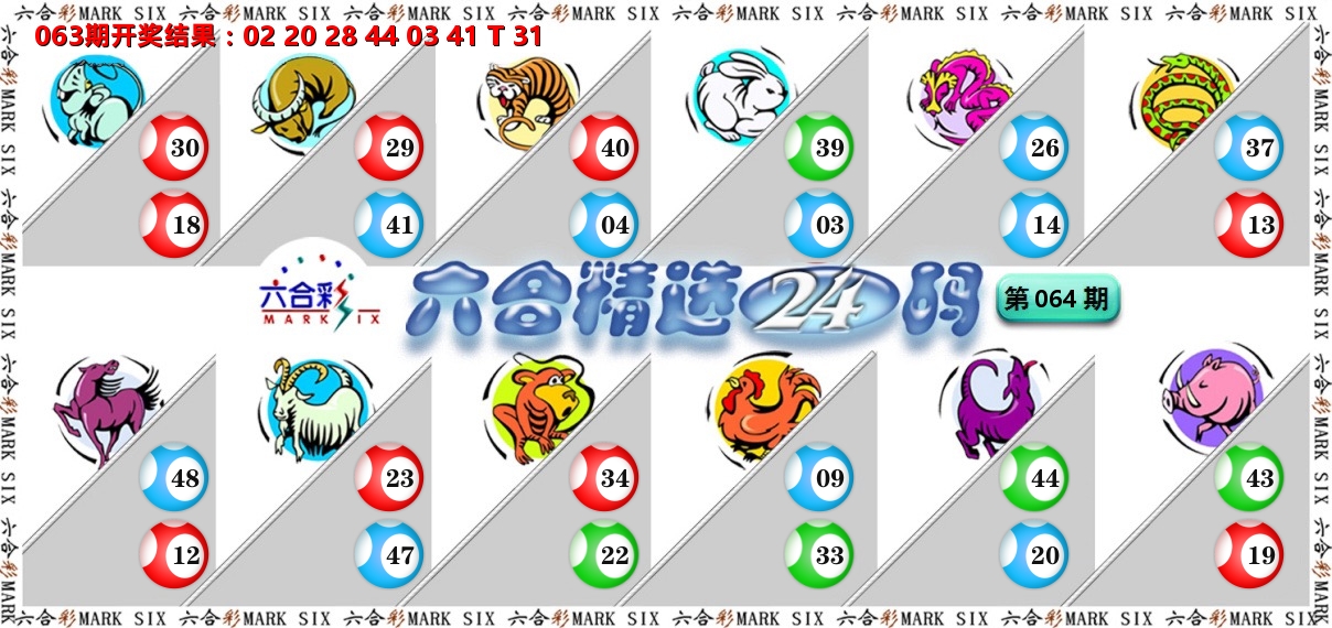六合精选24码 第64期