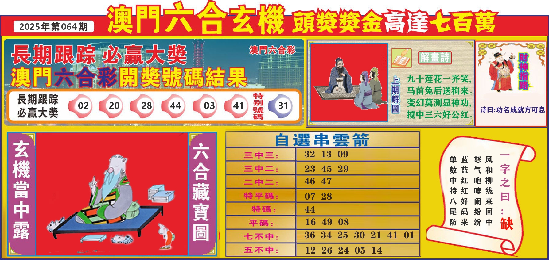 七星彩图C 第64期