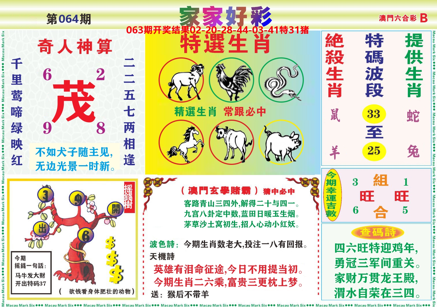 家家好彩B 第64期