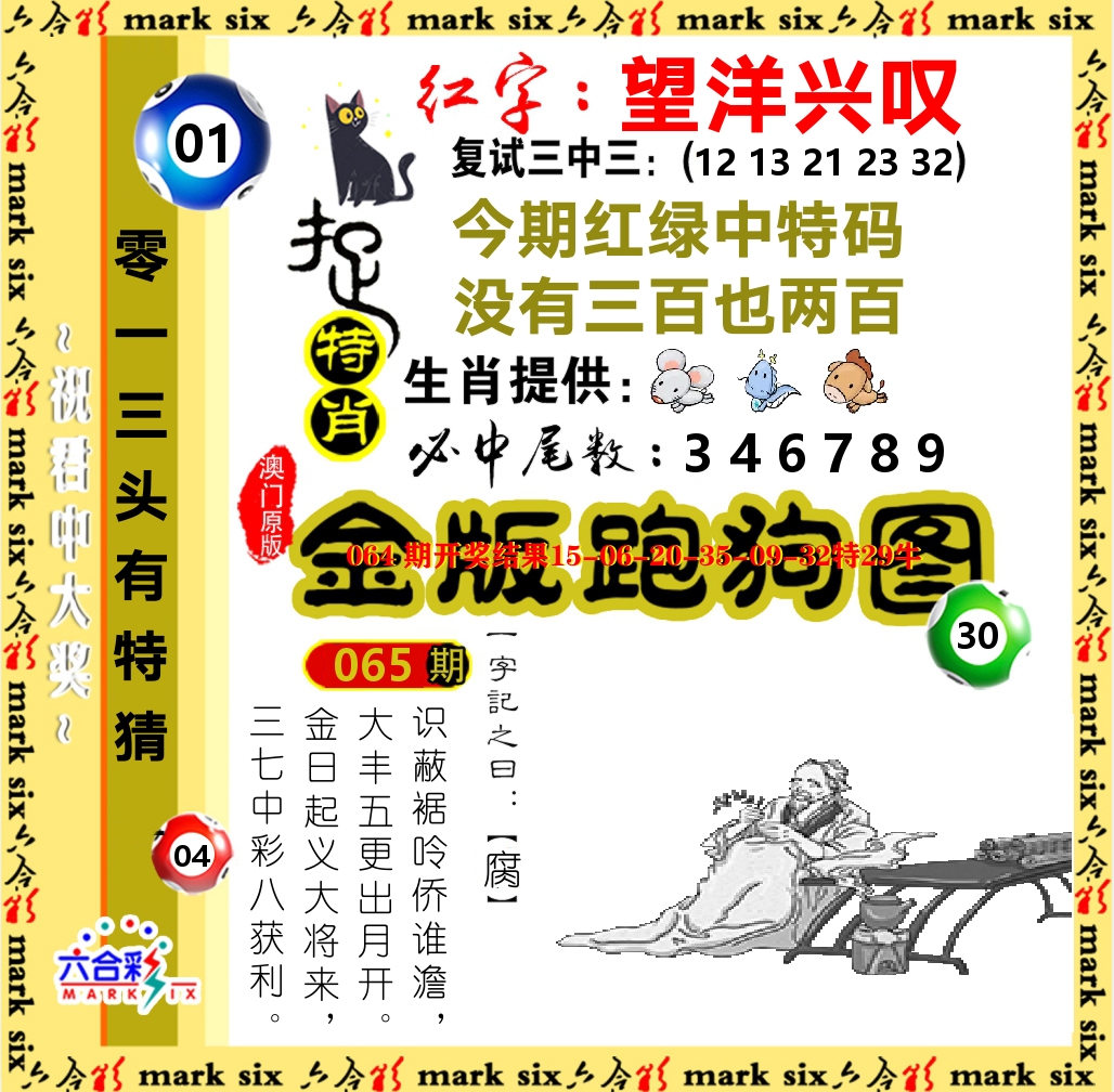 金版跑狗图 第65期