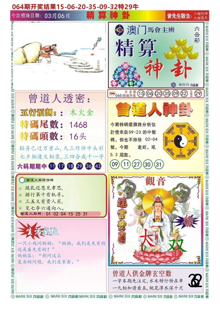 澳门精算神卦 第65期