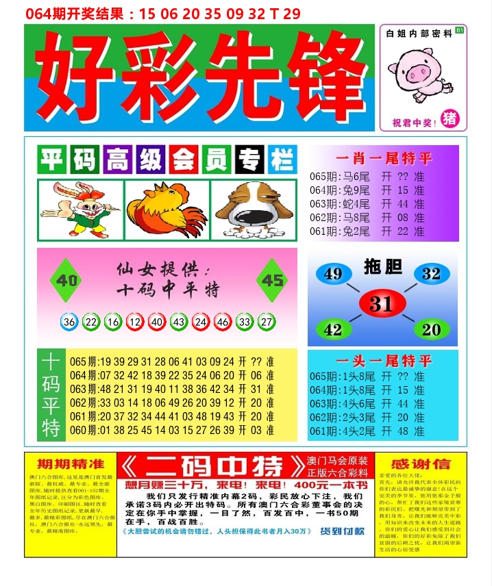 好彩先锋D 第65期