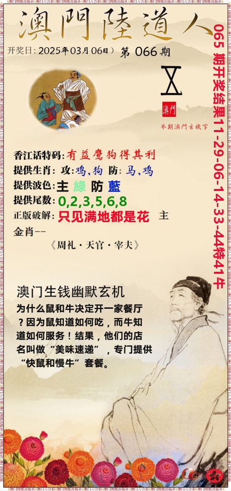 澳门陆道人 第66期