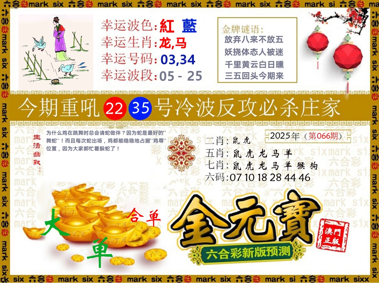 金元宝 第66期