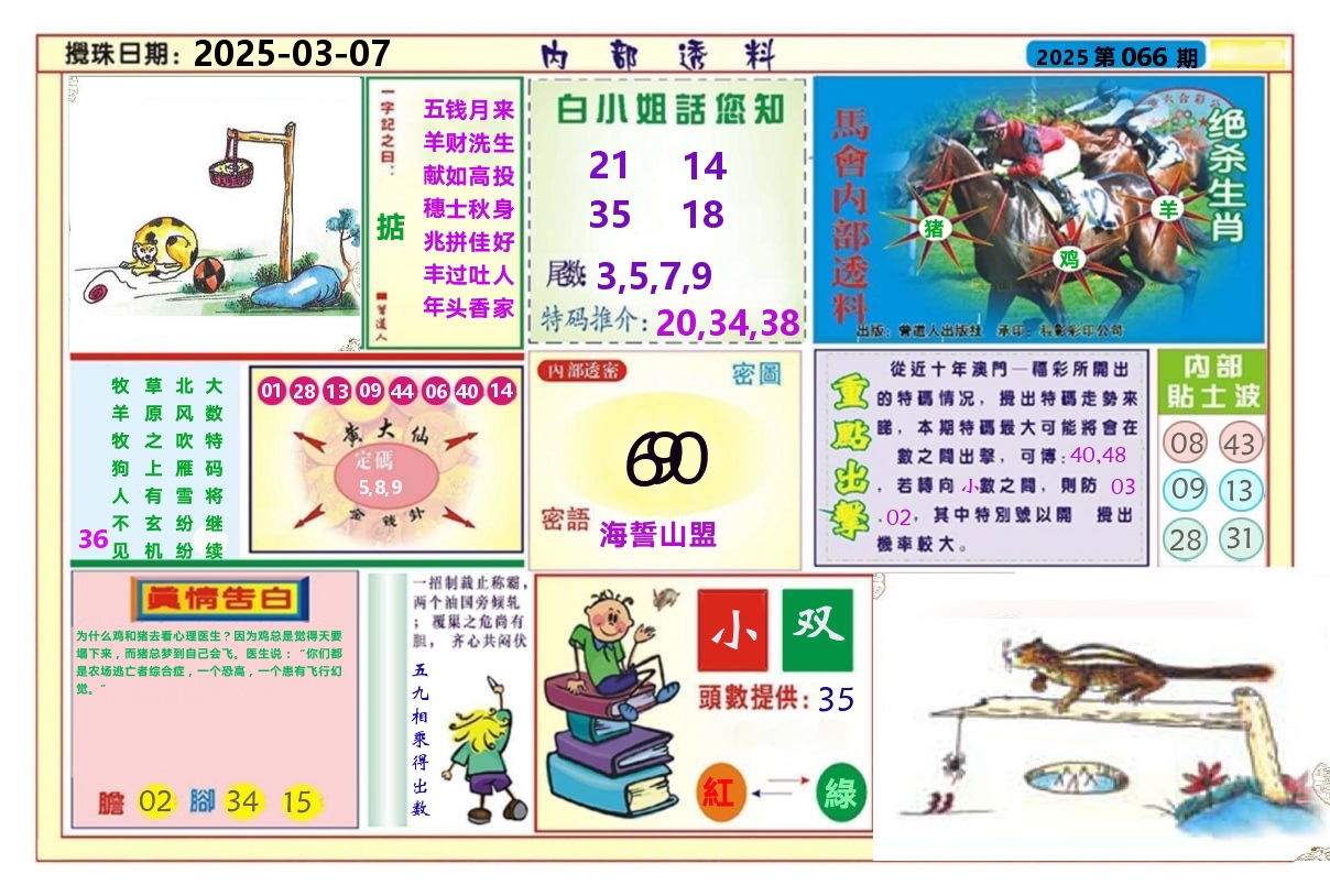 澳门内部透料A 第66期