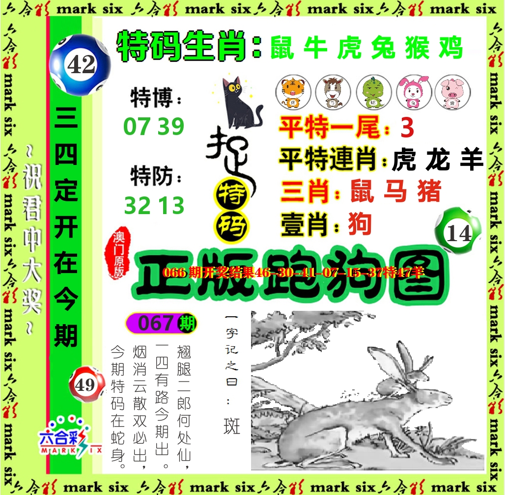 正版跑狗图 第67期