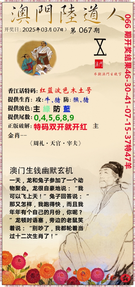 澳门陆道人 第67期