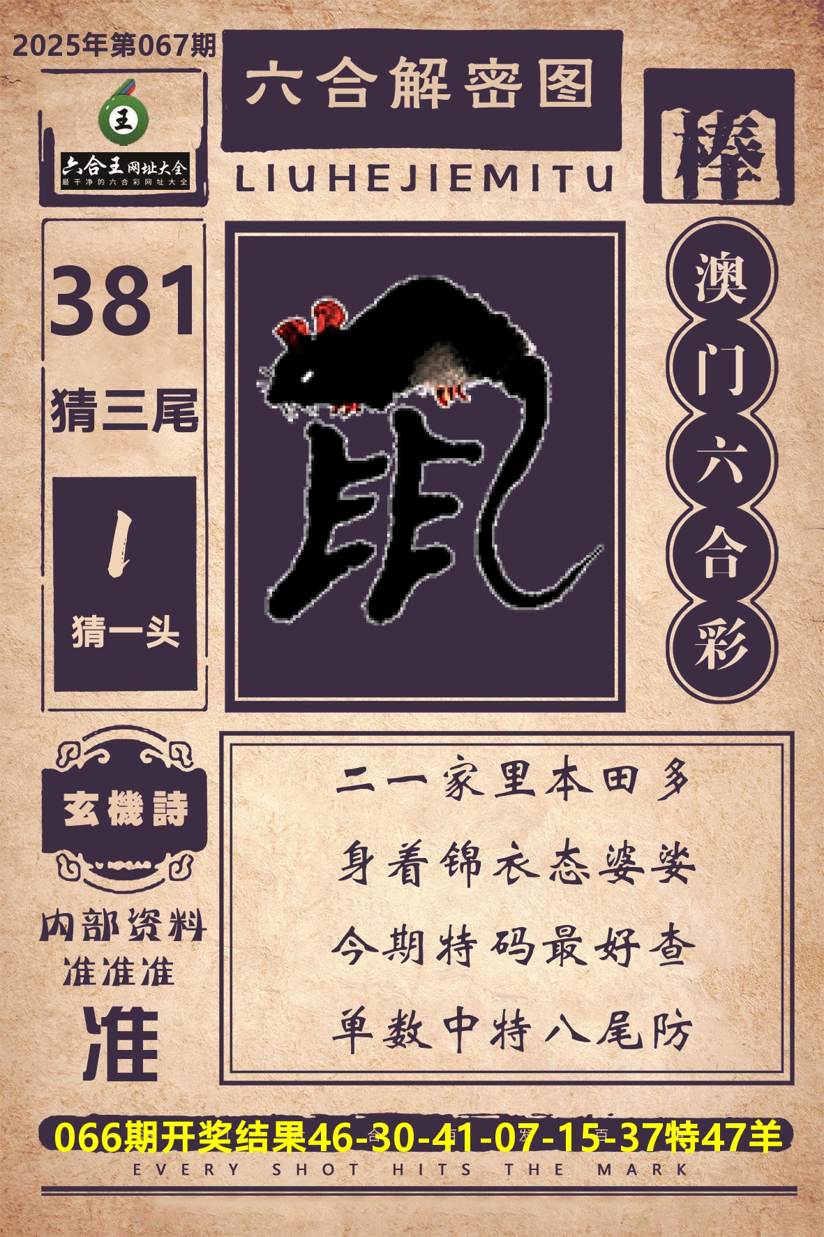 六合王六合解密 第67期
