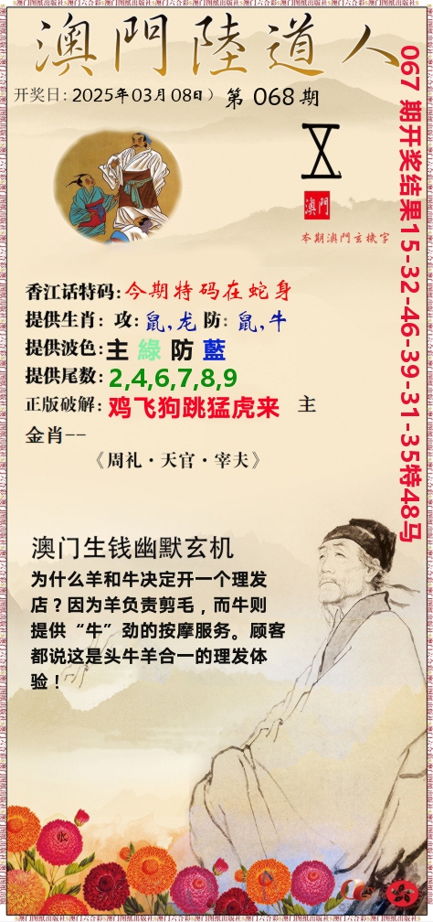 澳门陆道人 第68期