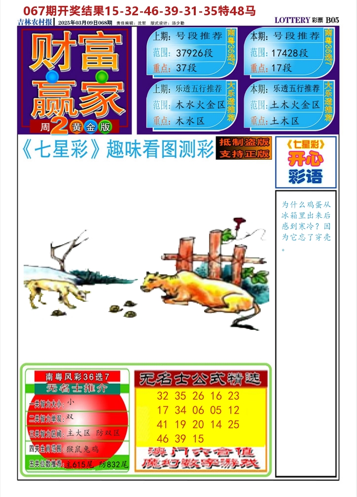 七星彩图A 第68期