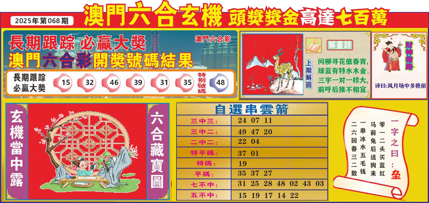 七星彩图C 第68期