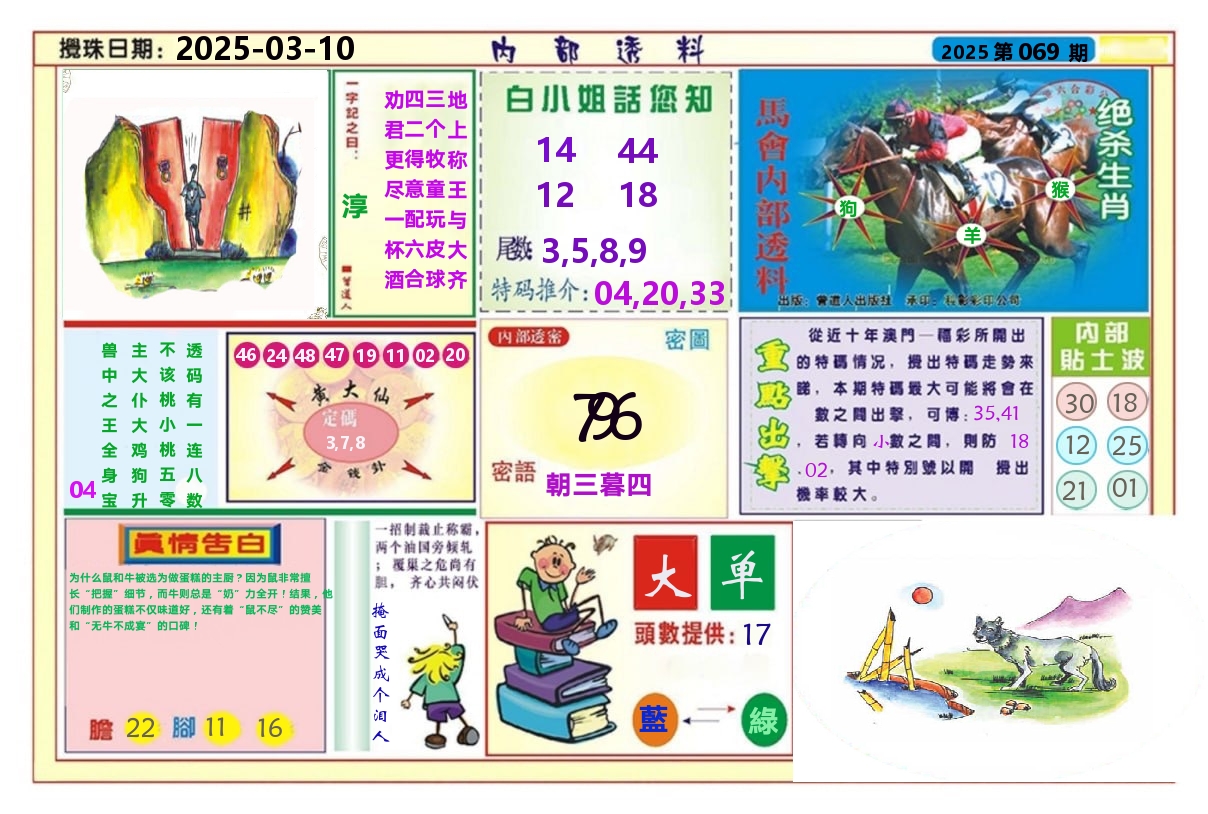 澳门内部透料A 第69期