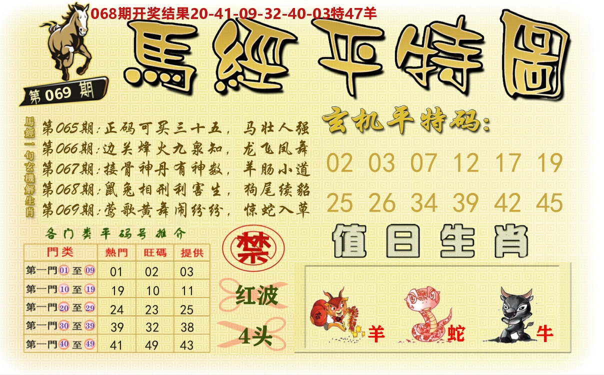澳门平特图 第69期