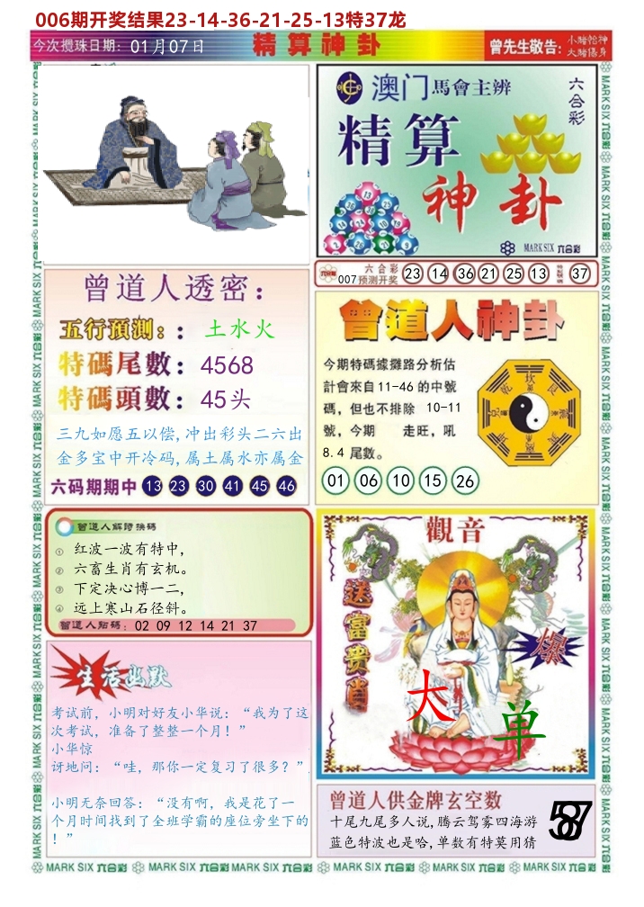 澳门精算神卦 第7期