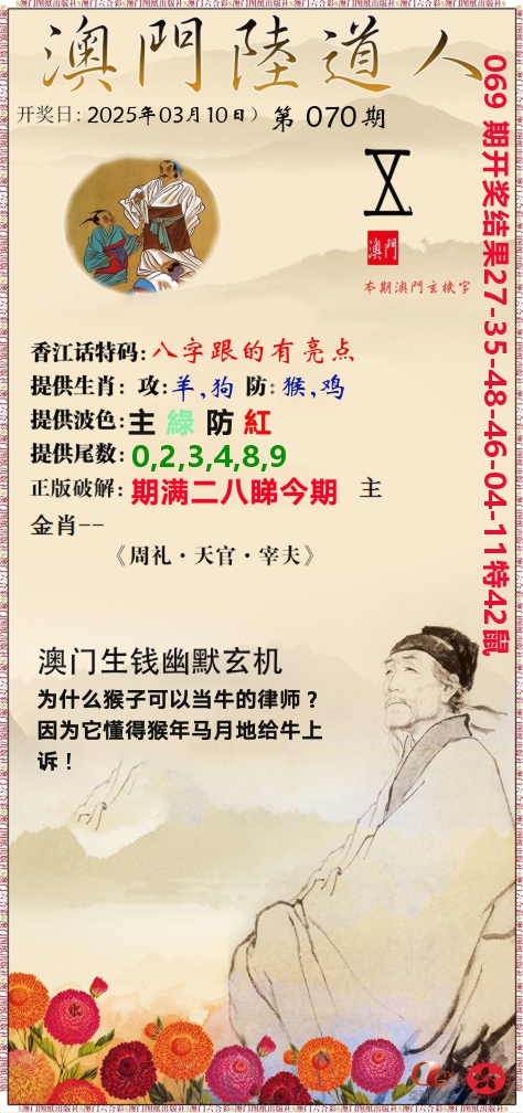 澳门陆道人 第70期