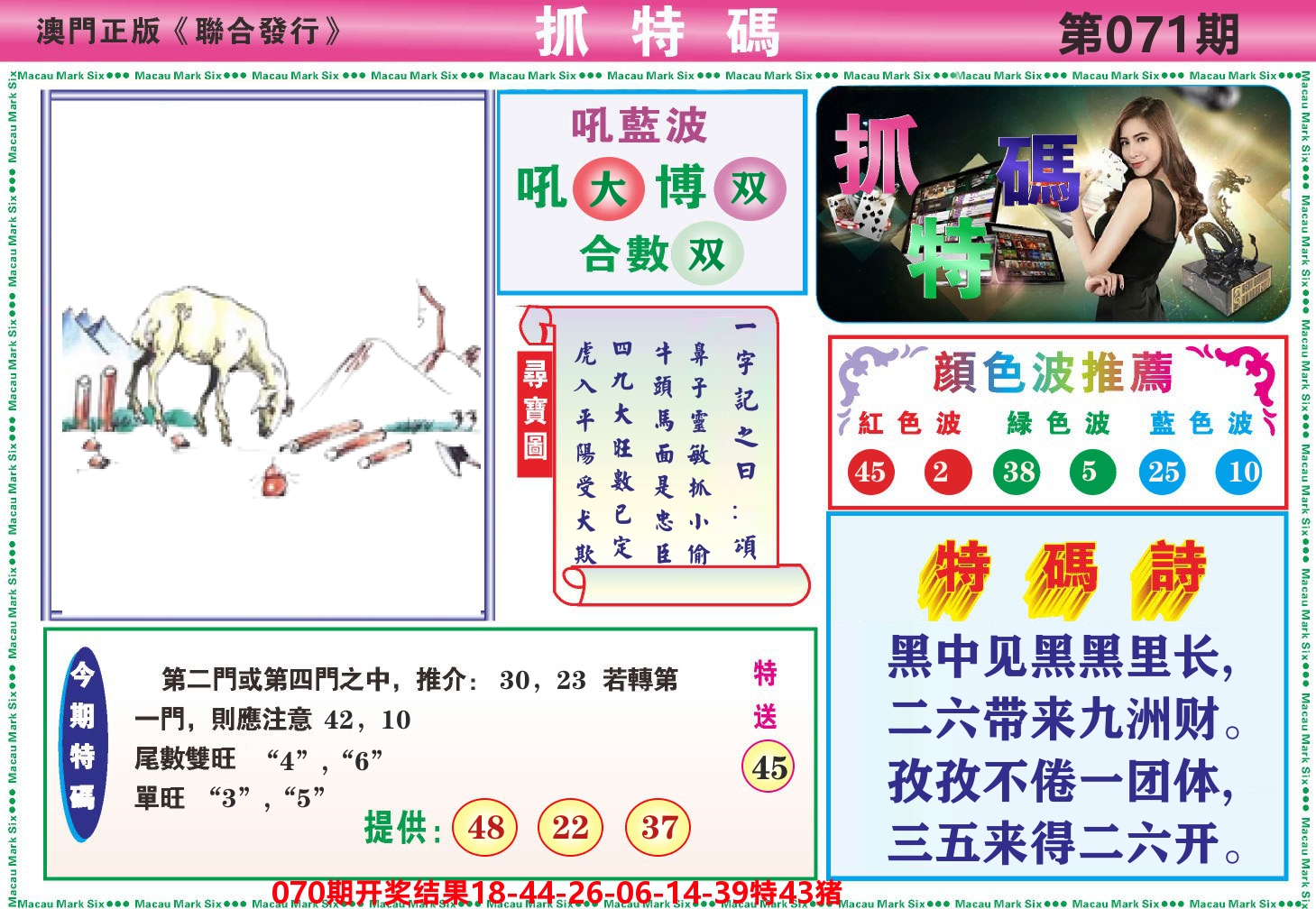澳门抓特码A 第71期