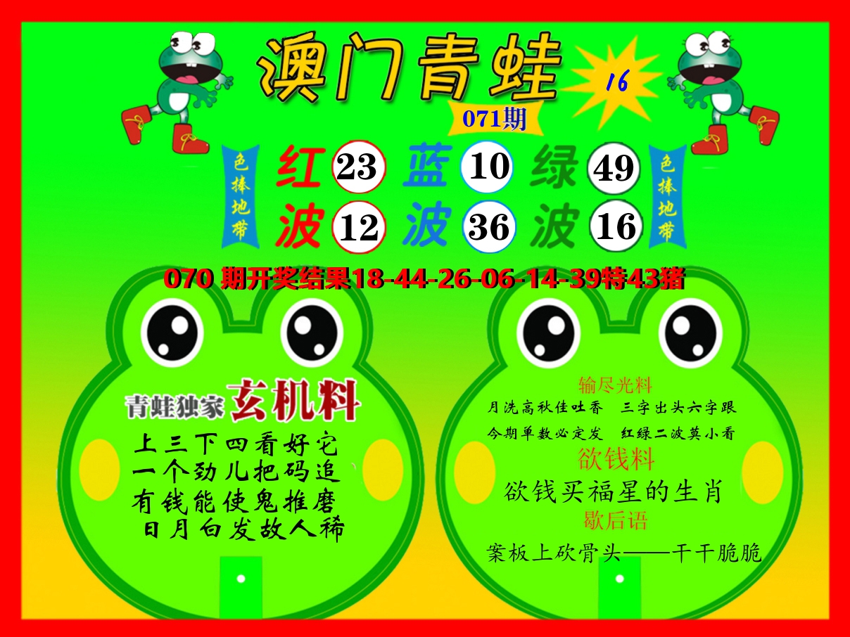 青蛙系列16 第71期