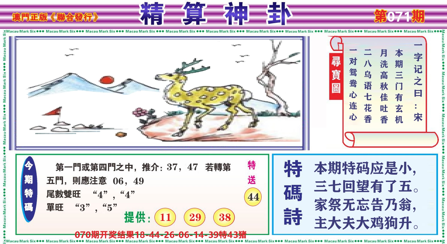 粤彩联盟F 第71期
