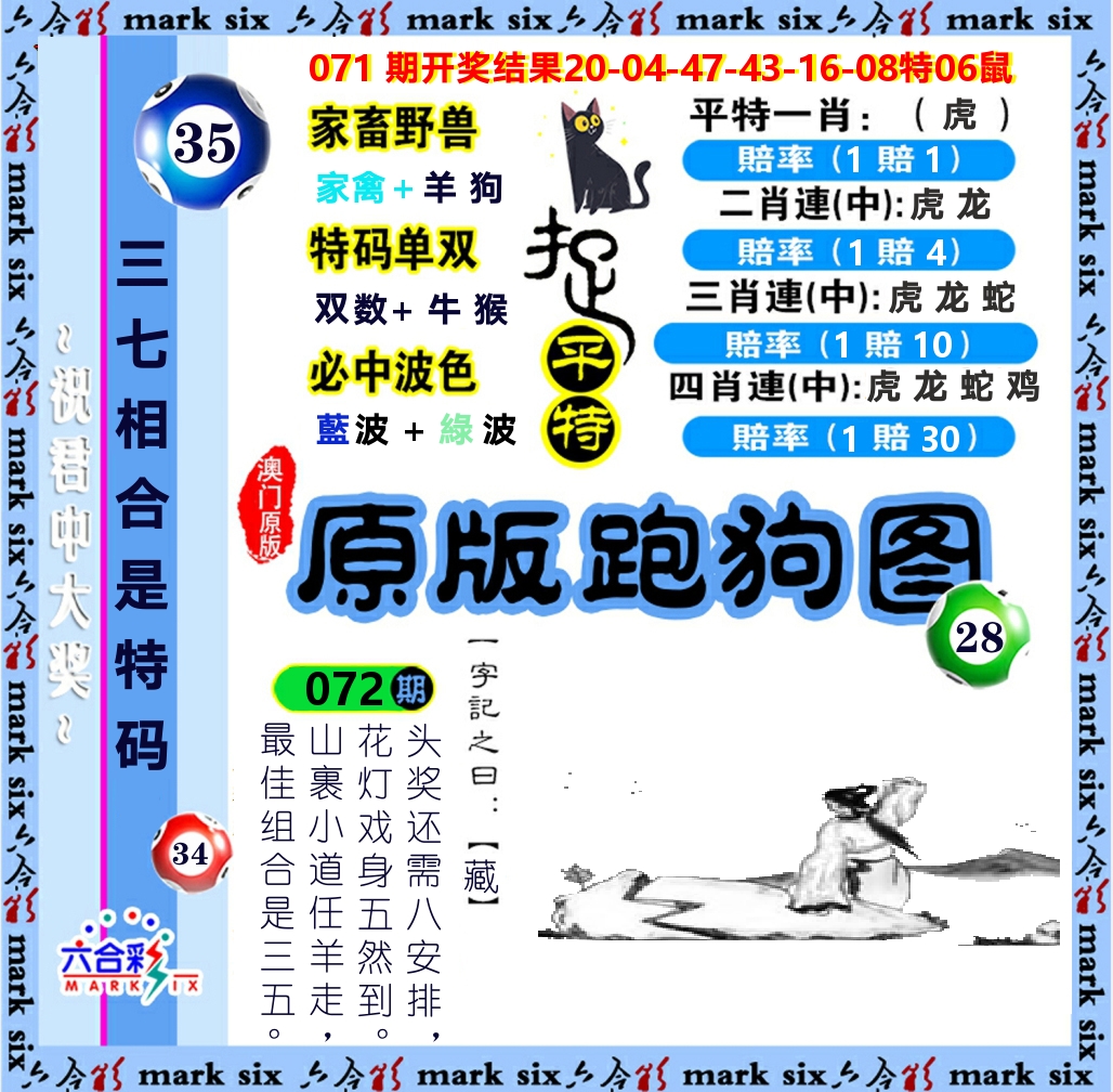 原版跑狗图 第72期