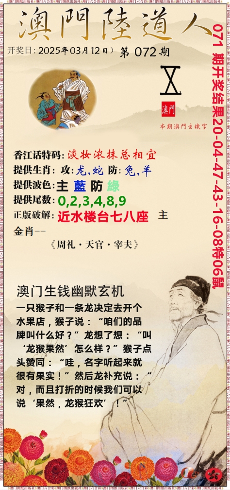 澳门陆道人 第72期