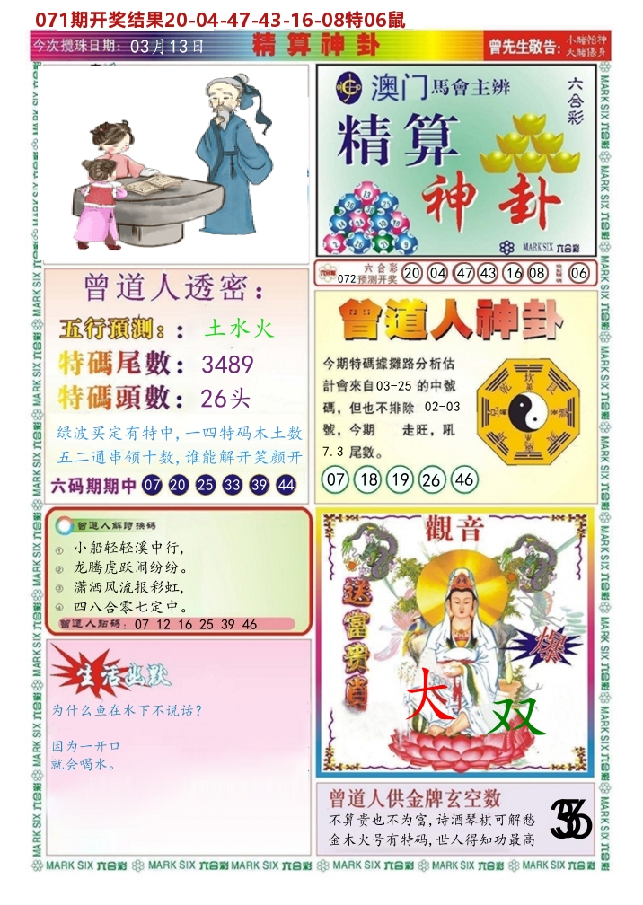 澳门精算神卦 第72期