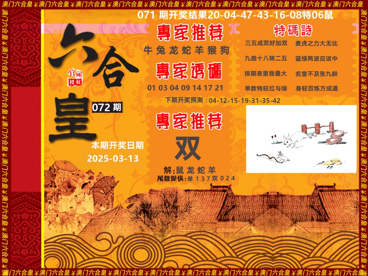 六合皇系列 第72期