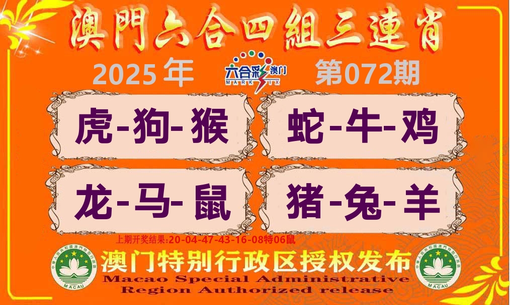 六合三连肖 第72期