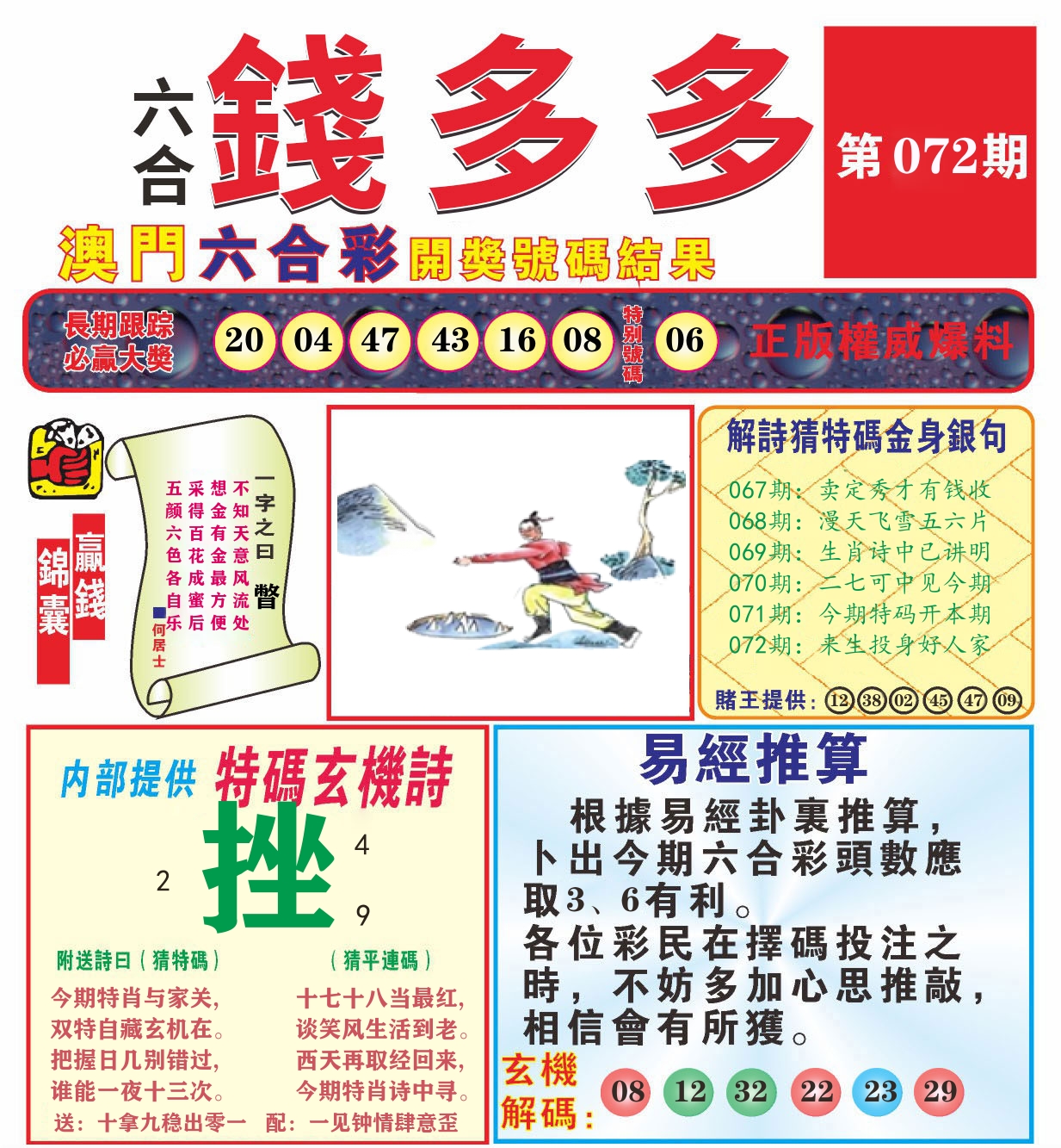 澳门钱多多B 第72期