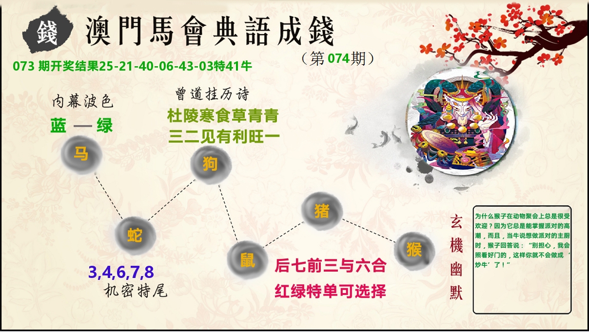 典语成钱 第74期