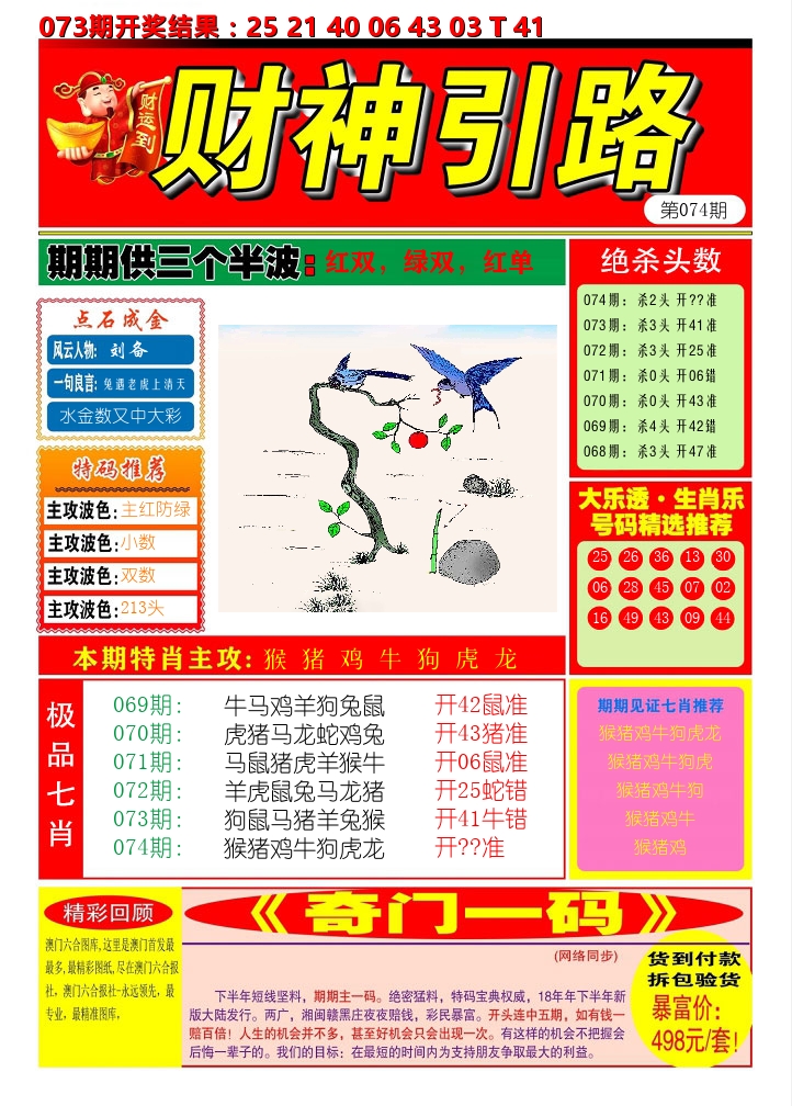 财神引路 第74期