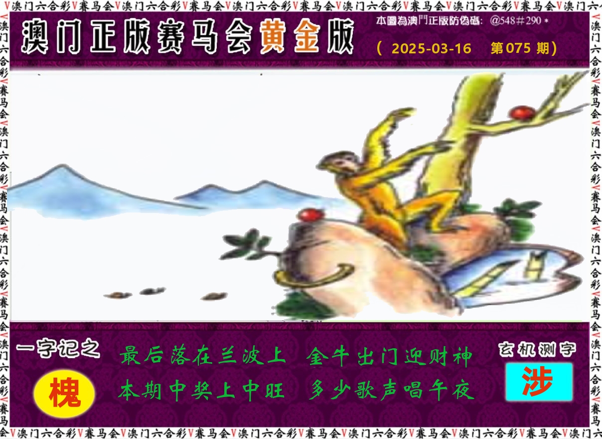 赛马会黄金版 第75期