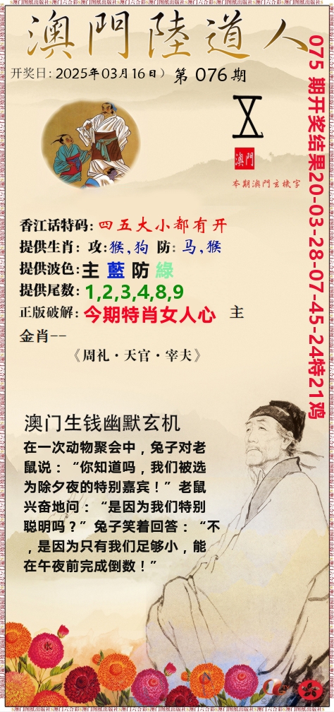 澳门陆道人 第76期