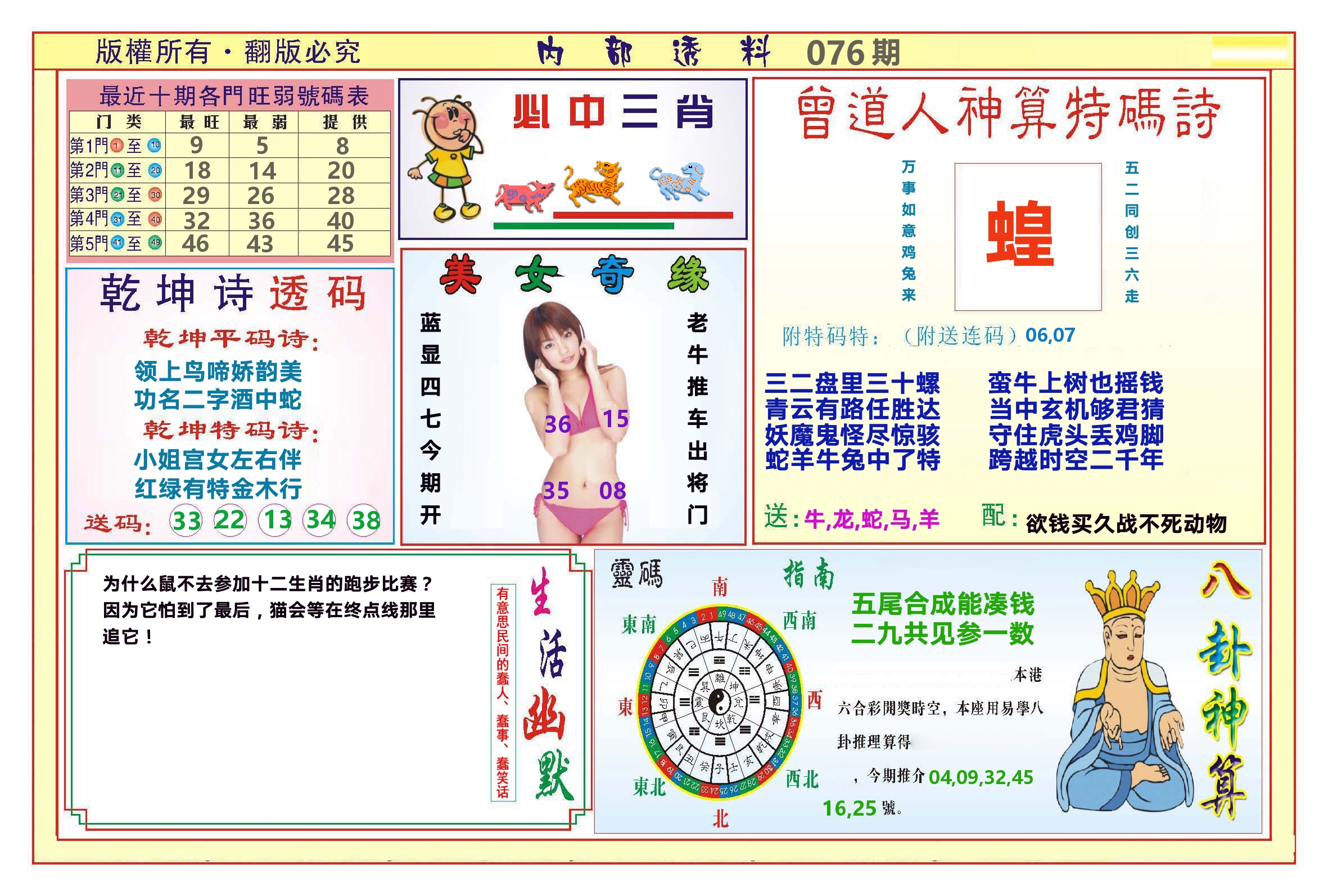 澳门内部透料B 第76期