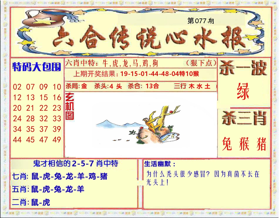 六合传说心水报 第77期