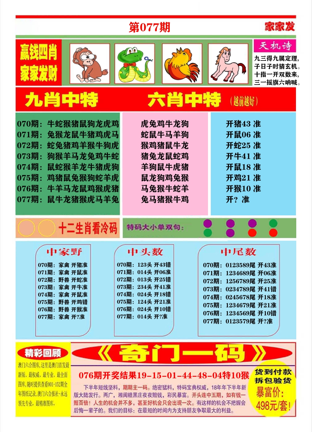 澳门家家发B 第77期