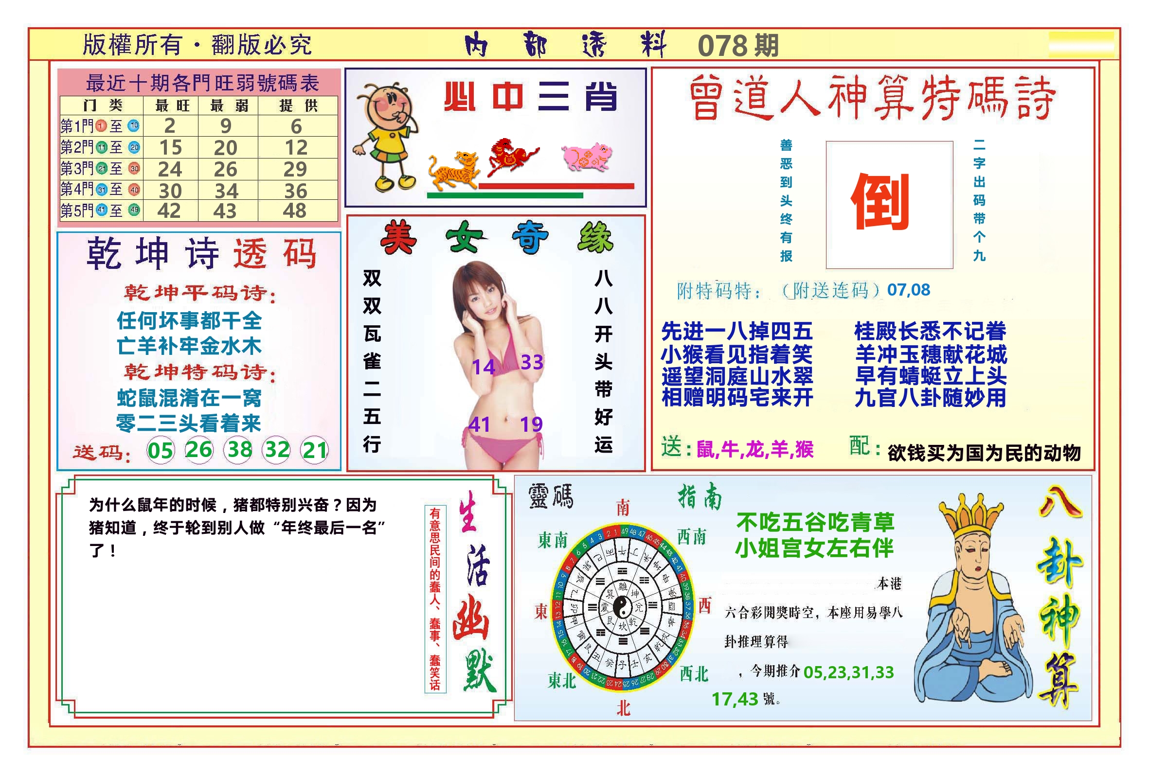 澳门内部透料B 第78期