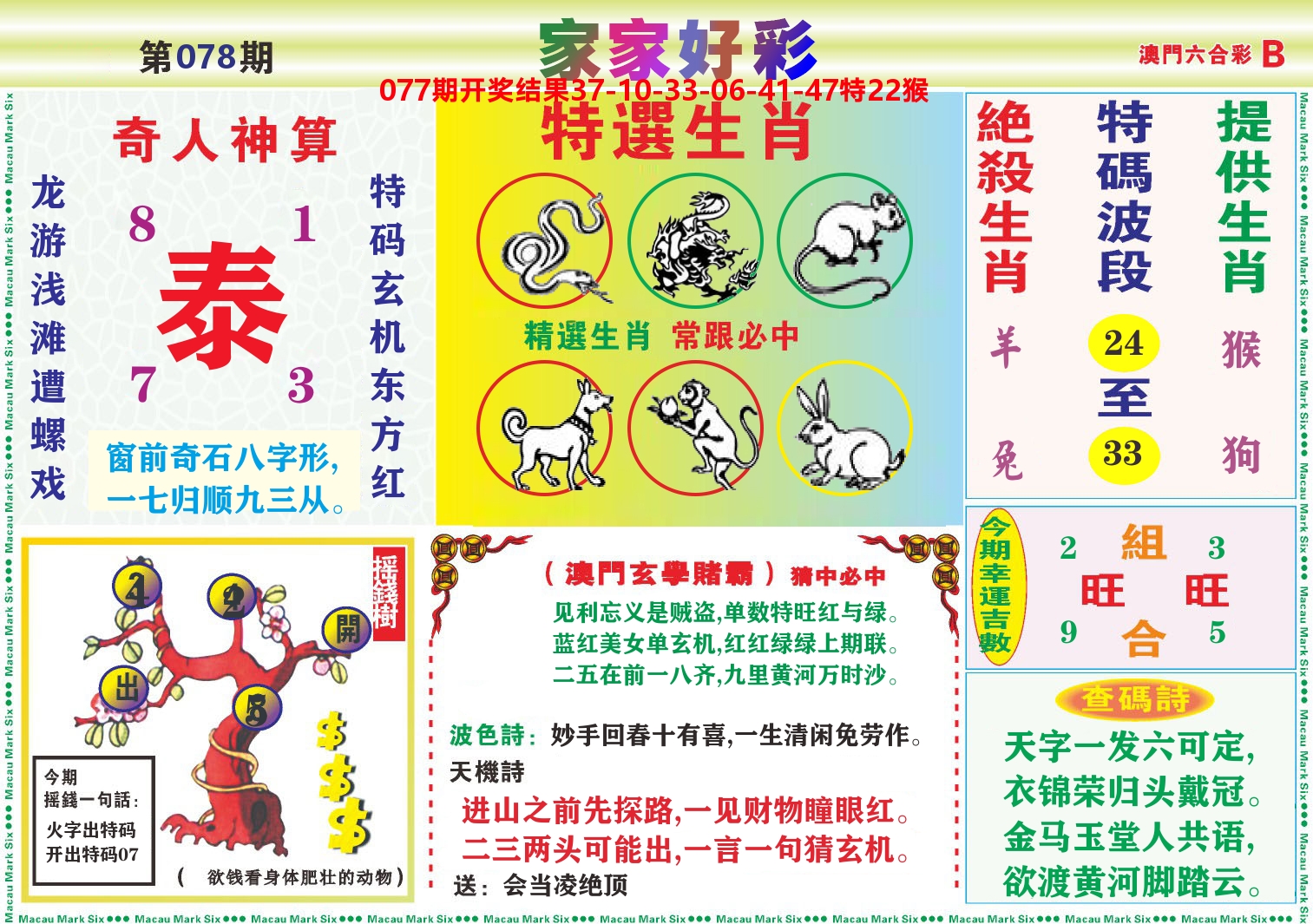 家家好彩B 第78期