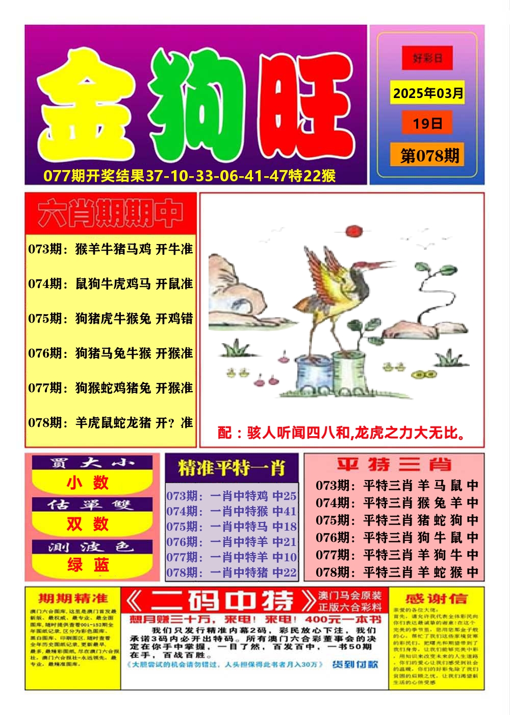 澳门金狗旺A 第78期