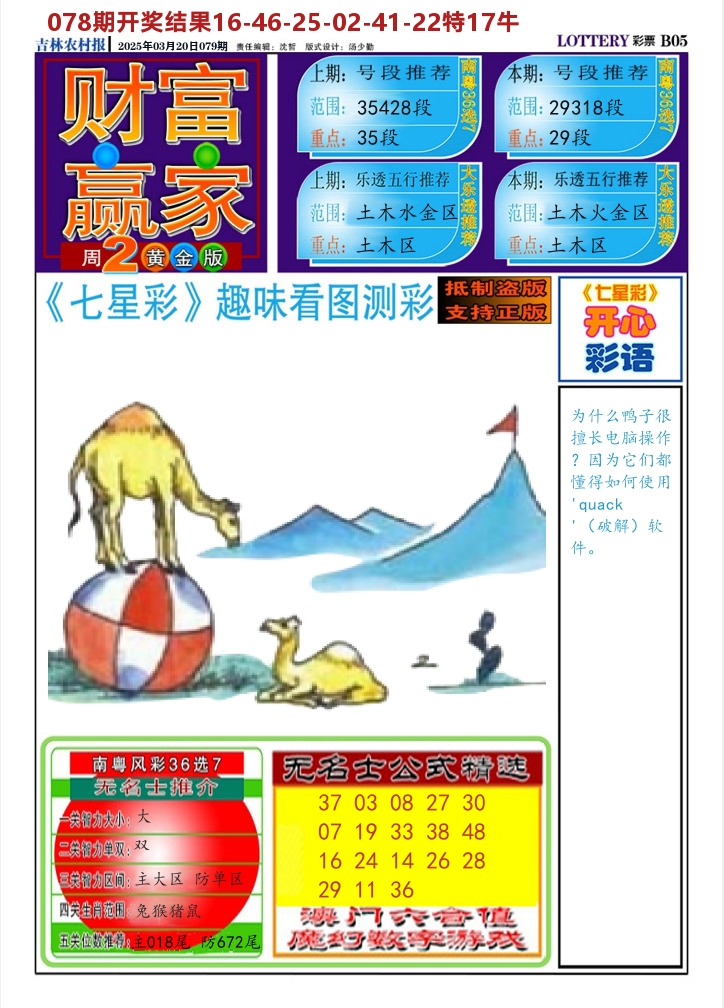 七星彩图A 第79期