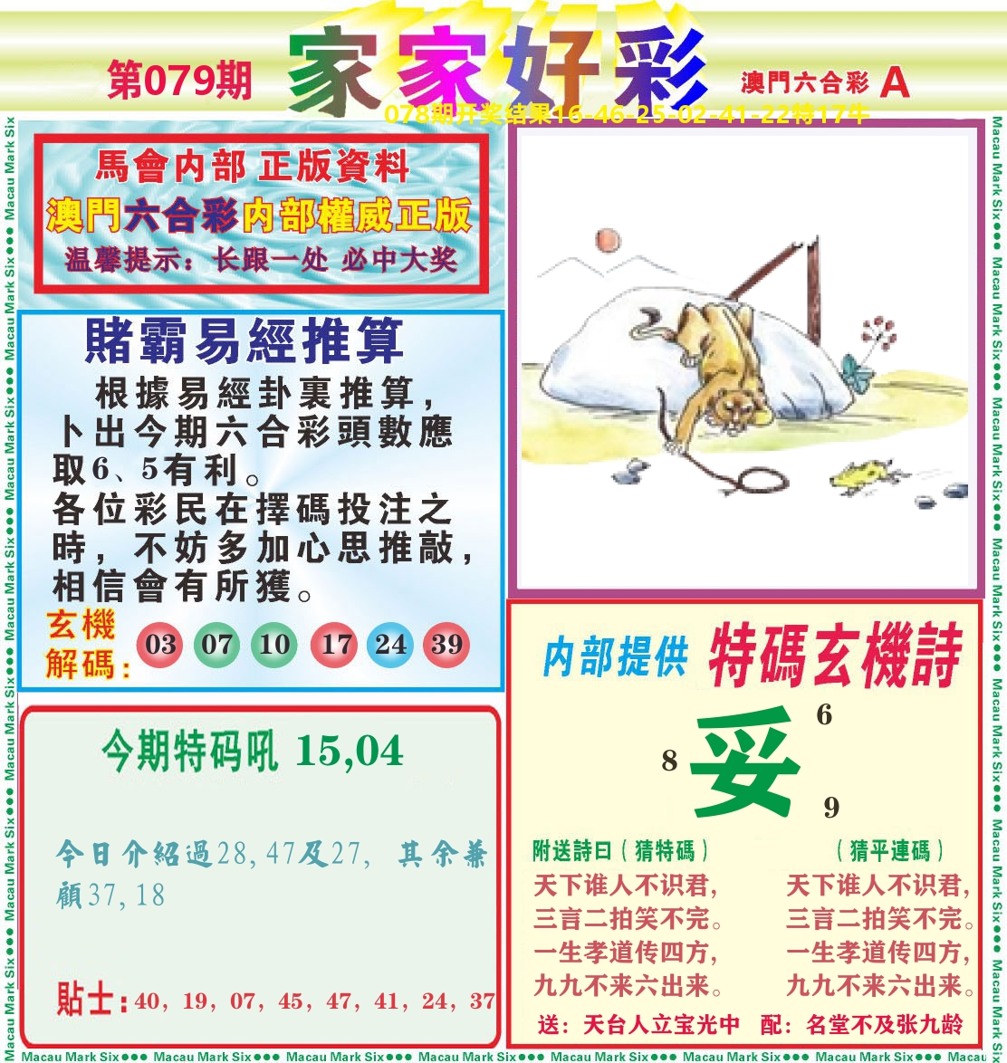 家家好彩A 第79期