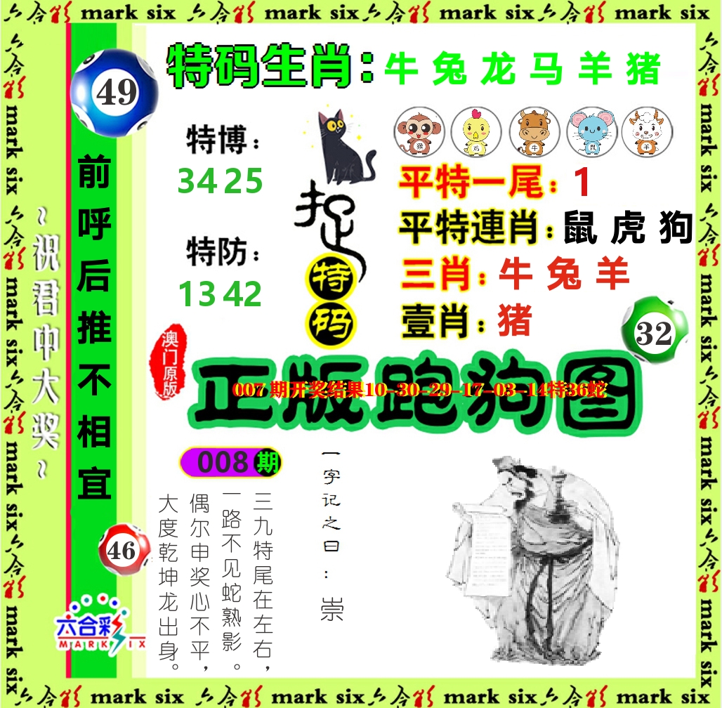 正版跑狗图 第8期