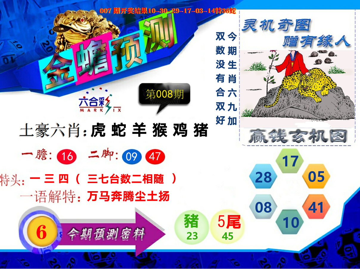 金蟾预测 第8期