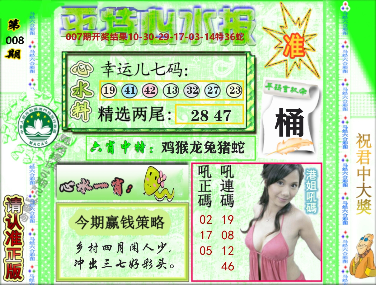 平特心水报 第8期