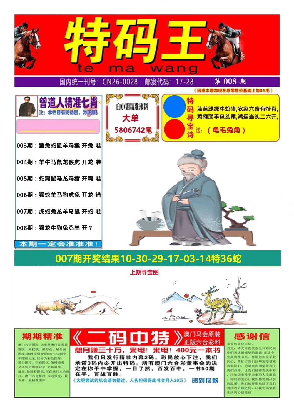 澳门特码王A 第8期