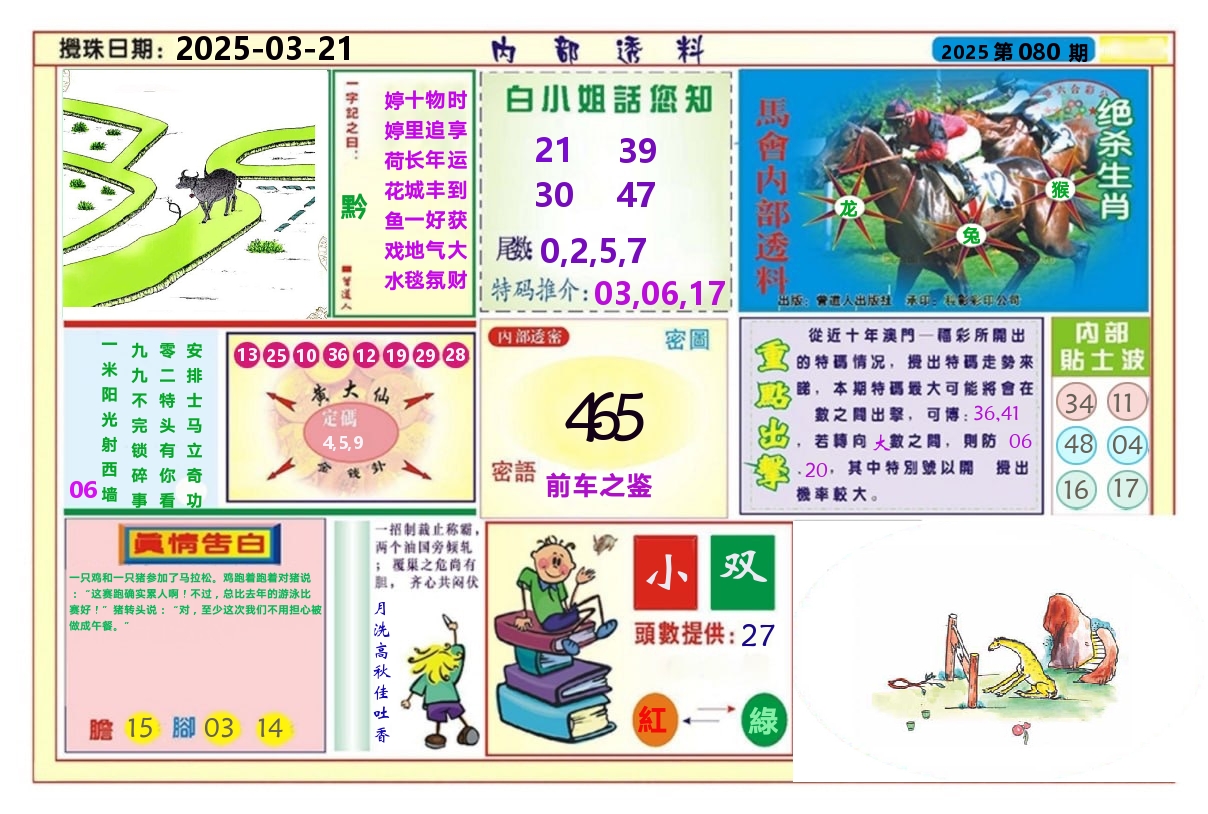 澳门内部透料A 第80期