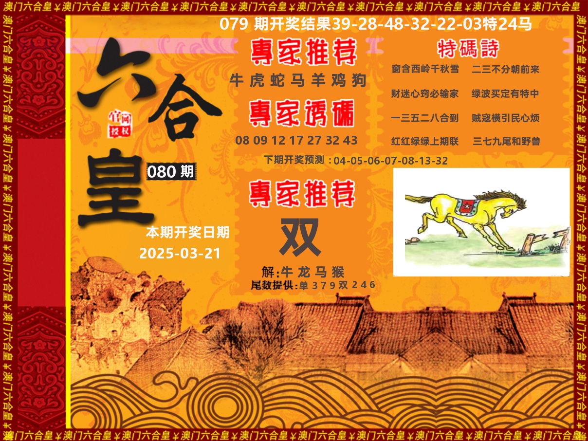 六合皇系列 第80期