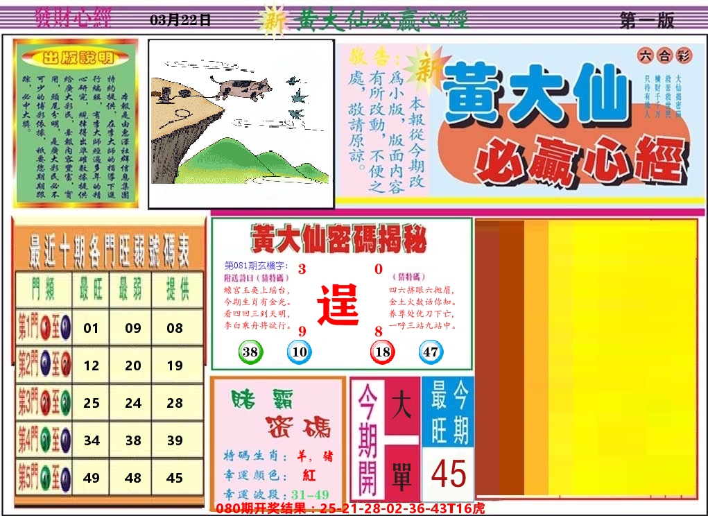 黄大仙必赢心经 第81期